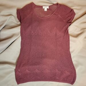 Ann Taylor LOFT Boho Maroon/Burgundy Cap sleeved top
